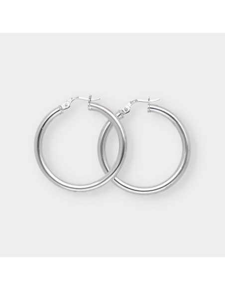 Pendientes aro en oro blanco 18kt