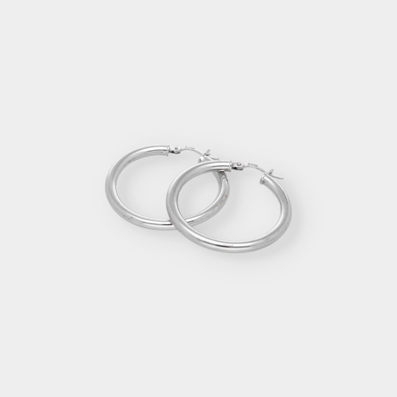 Pendientes aro en oro blanco 18kt