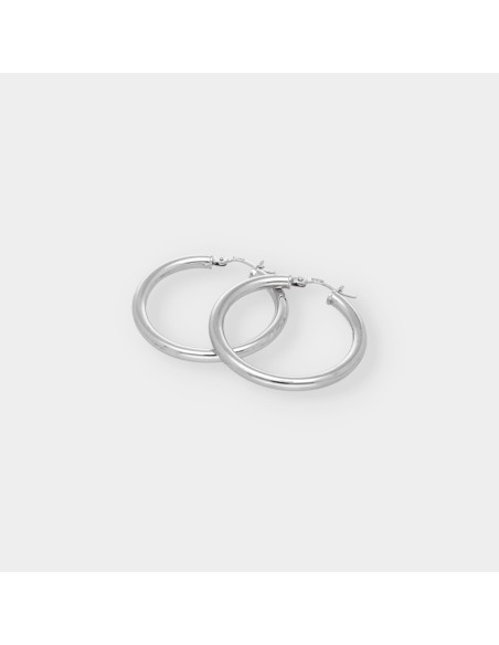 Pendientes aro en oro blanco 18kt