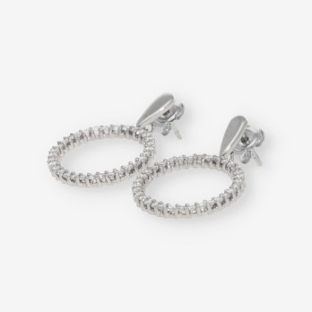 Pendientes de aro en oro blanco. 2