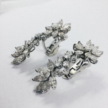 Pendientes de oro blanco y diamantes 2