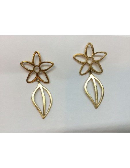 Pendientes Tous de oro en forma de flor y hoja