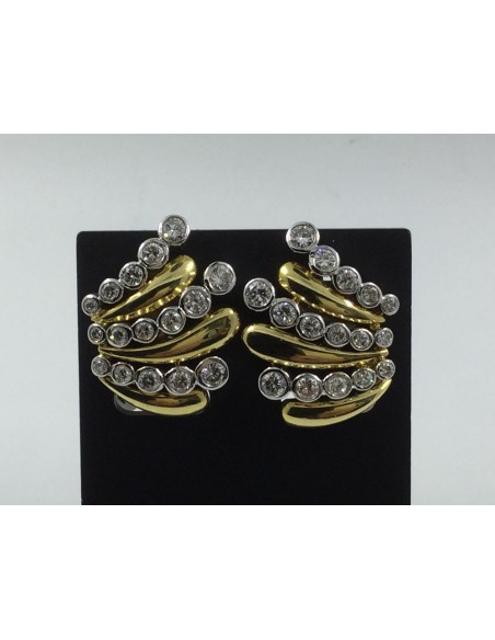 Pendientes en oro y brillantes