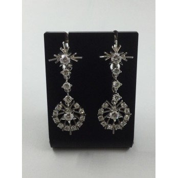 Pendientes de oro blanco y brillantes