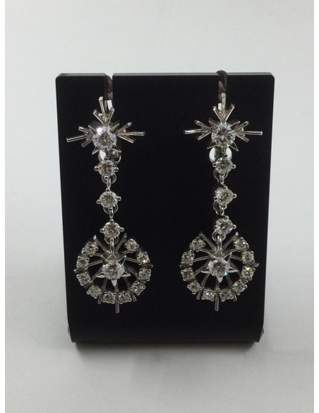 Pendientes de oro blanco y brillantes