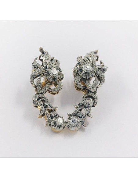 Pendientes vintage en oro 18kt con brillantes