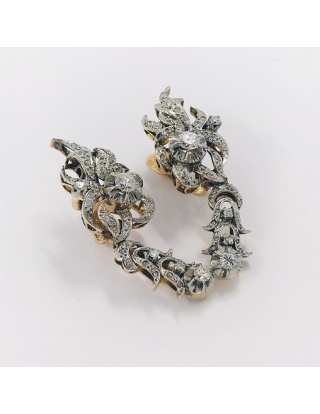 Pendientes vintage en oro 18kt con brillantes