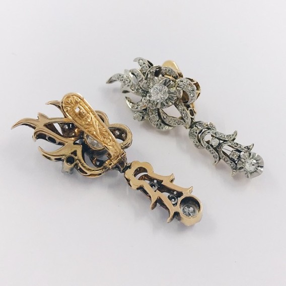 Pendientes vintage en oro 18kt con brillantes