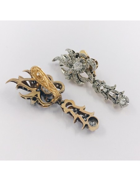 Pendientes vintage en oro 18kt con brillantes