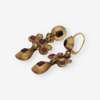 Pendientes vintage en oro 14kt de los aÃ±o 20 2