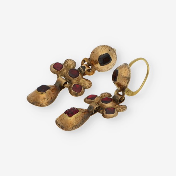 Pendientes vintage en oro 14kt de los aÃ±o 20