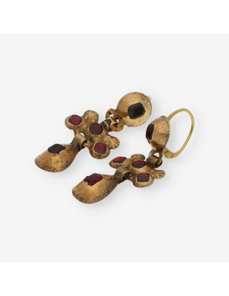 Pendientes vintage en oro 14kt de los aÃ±o 20