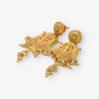 Pendientes largos en oro 21kt 2