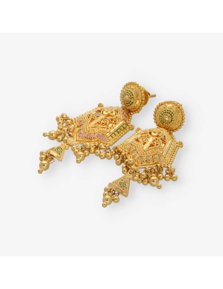 Pendientes largos en oro 21kt
