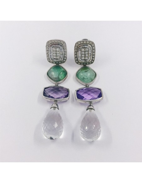 Pendientes en oro 18kt con brillantes