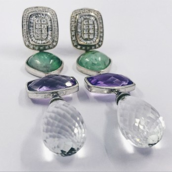 Pendientes en oro 18kt con brillantes 2