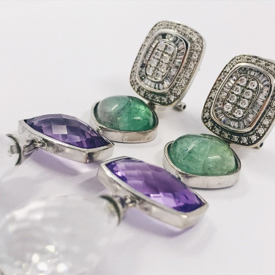 Pendientes en oro 18kt con brillantes