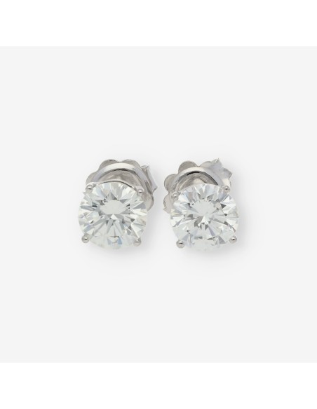 Pendientes en oro blanco 18kt con brillantes y certificado