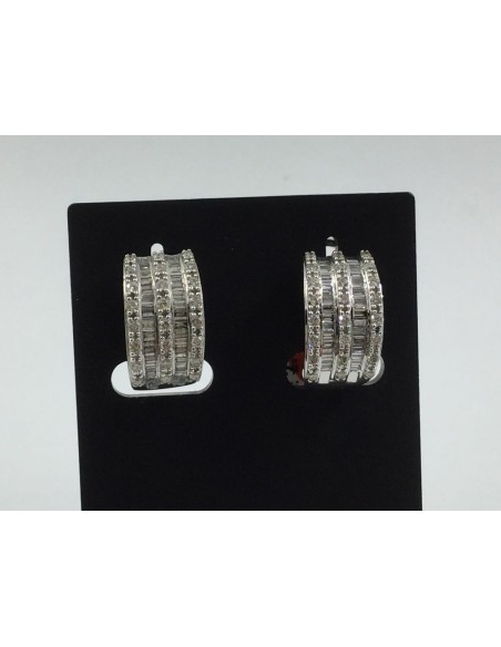 Pendientes en oro blanco con diamantes
