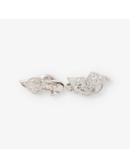 Pendientes en oro blanco 18kt con brillantes