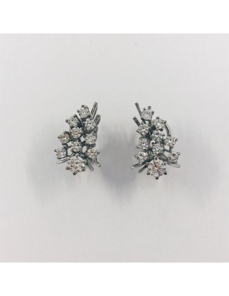 Pendientes de oro blanco y brillantes