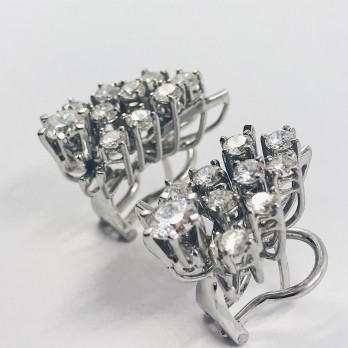 Pendientes de oro blanco y brillantes 2