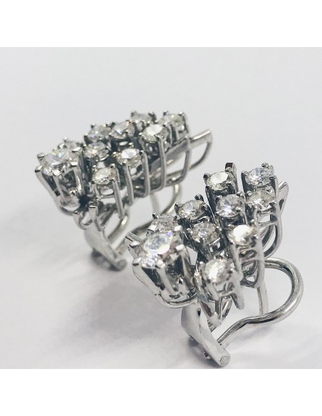 Pendientes de oro blanco y brillantes