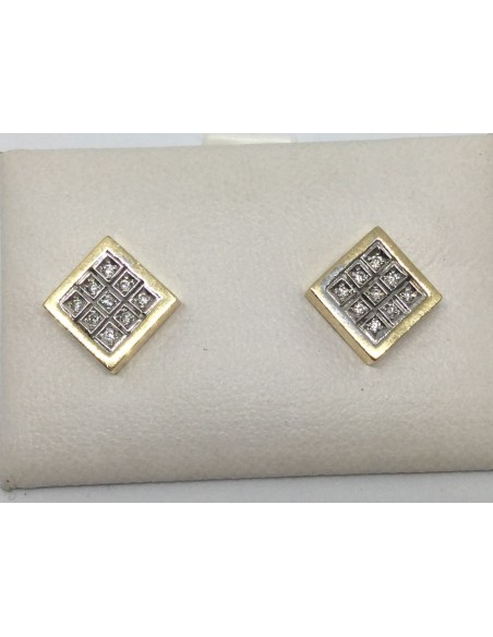 Pendientes de oro amarillo y brillantes