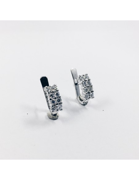 Pendientes de oro blanco y brillantes