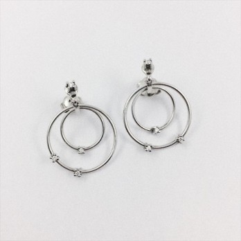 Pendientes en oro blanco y brillantes