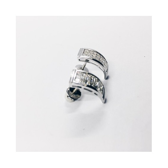 Pendientes de oro blanco y brillantes