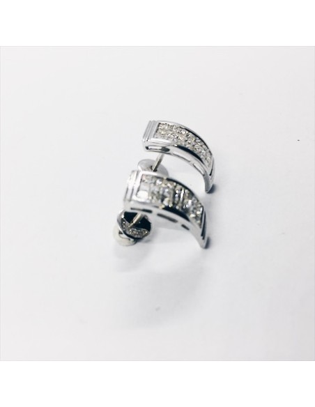 Pendientes de oro blanco y brillantes