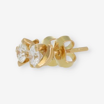 Pendientes en oro 18kt y brillantes 2
