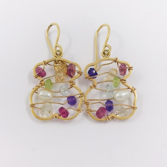 Pendientes Tous en oro 18kt con perlas y piedras
