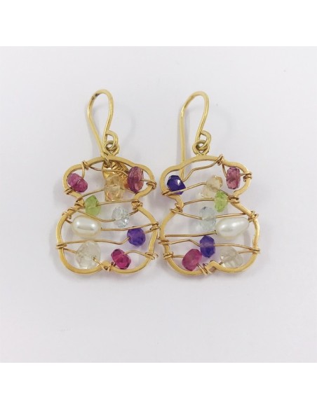 Pendientes Tous en oro 18kt con perlas y piedras