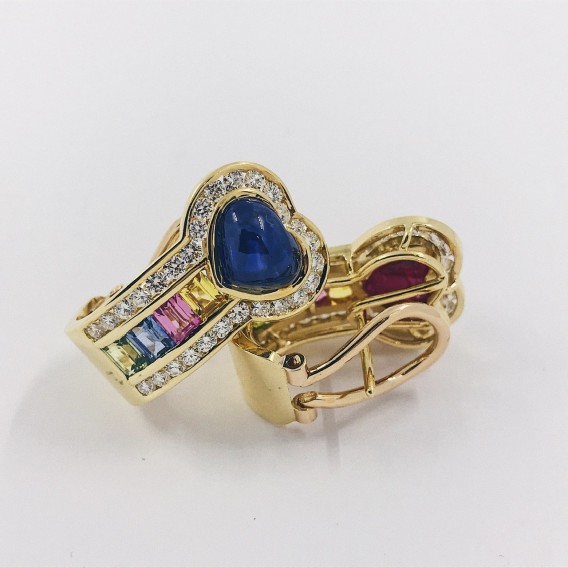 Pendientes CorazÃ³n en oro 18kt con brillantes