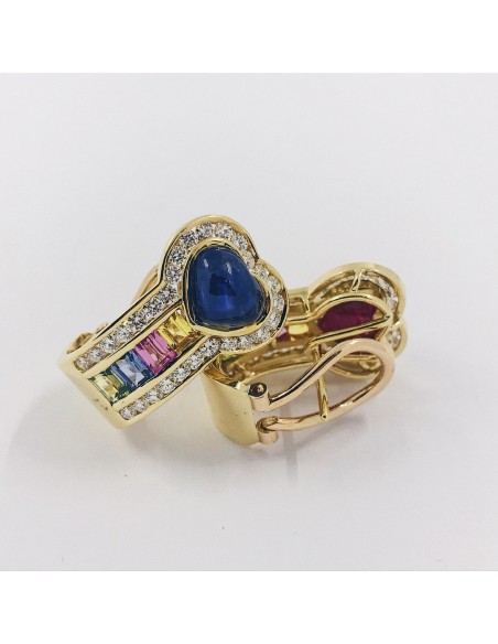 Pendientes CorazÃ³n en oro 18kt con brillantes