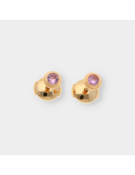 Pendientes Cartier en oro amarillo 18kt con zafiro rosa