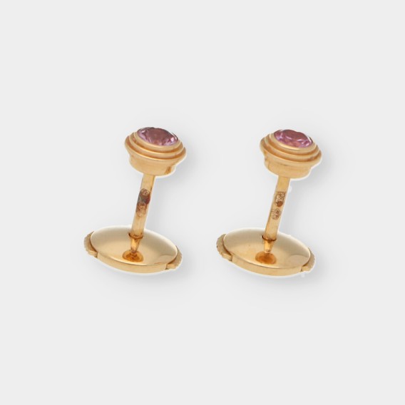 Pendientes Cartier en oro amarillo 18kt con zafiro rosa