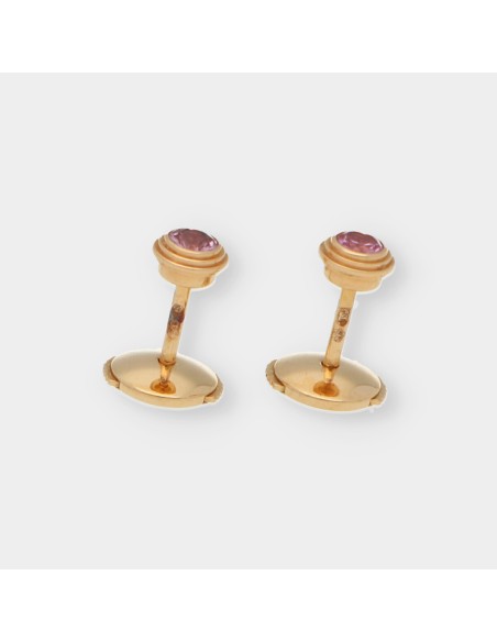 Pendientes Cartier en oro amarillo 18kt con zafiro rosa