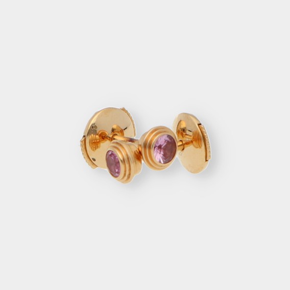 Pendientes Cartier en oro amarillo 18kt con zafiro rosa