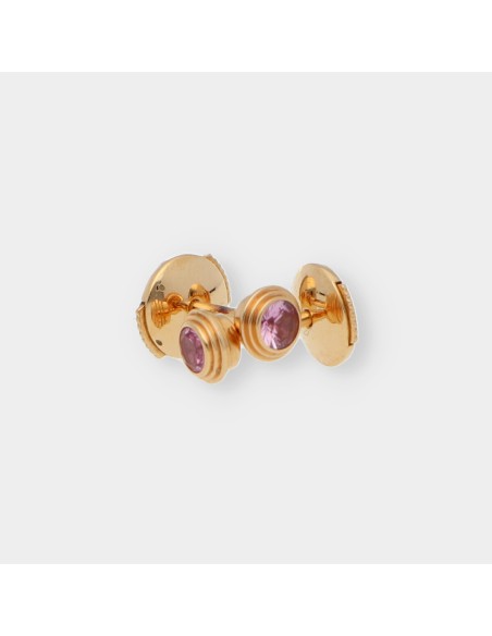 Pendientes Cartier en oro amarillo 18kt con zafiro rosa