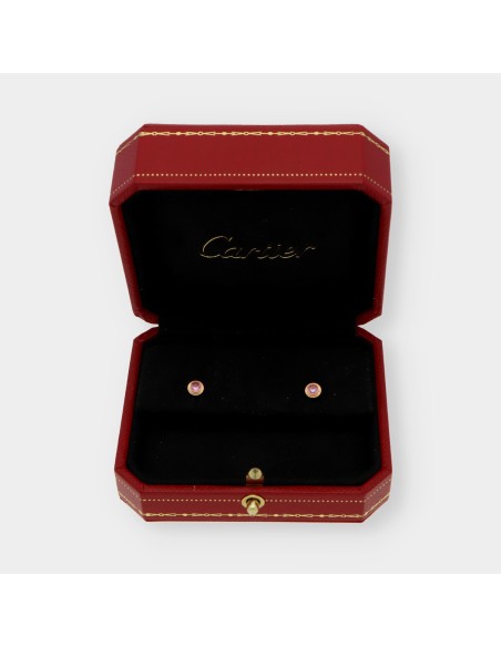 Pendientes Cartier en oro amarillo 18kt con zafiro rosa