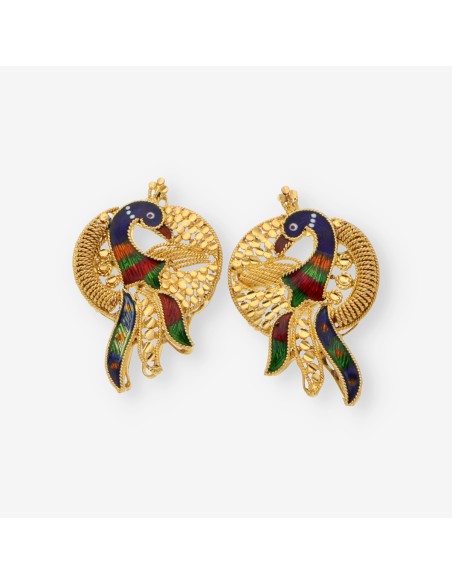 Pendiente en oro y esmalte