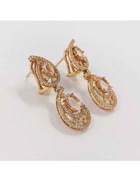 Pendientes mÃ³viles en oro y brillantes