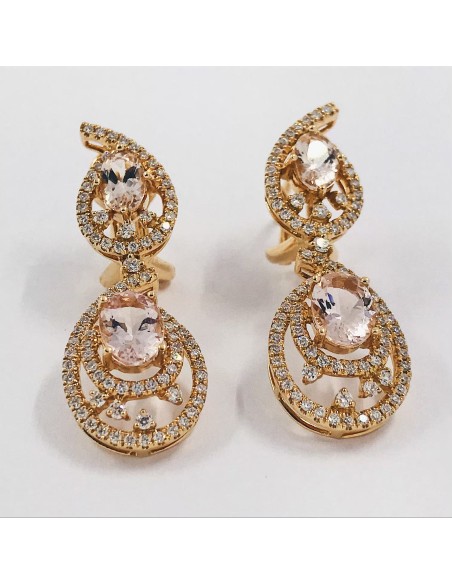 Pendientes mÃ³viles en oro y brillantes