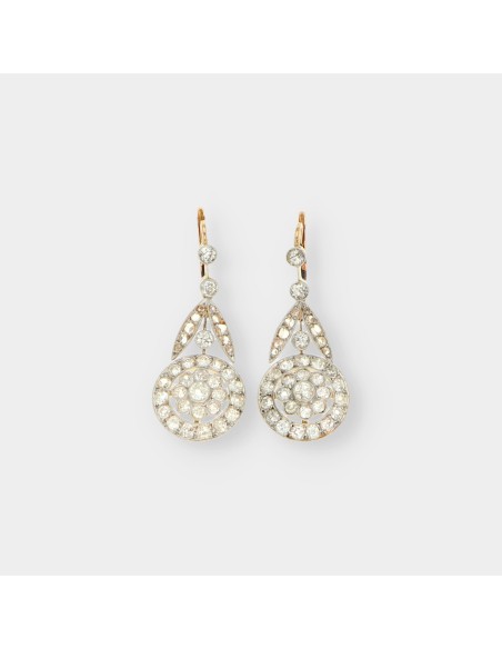 Pendientes vintage en oro 18kt con diamantes