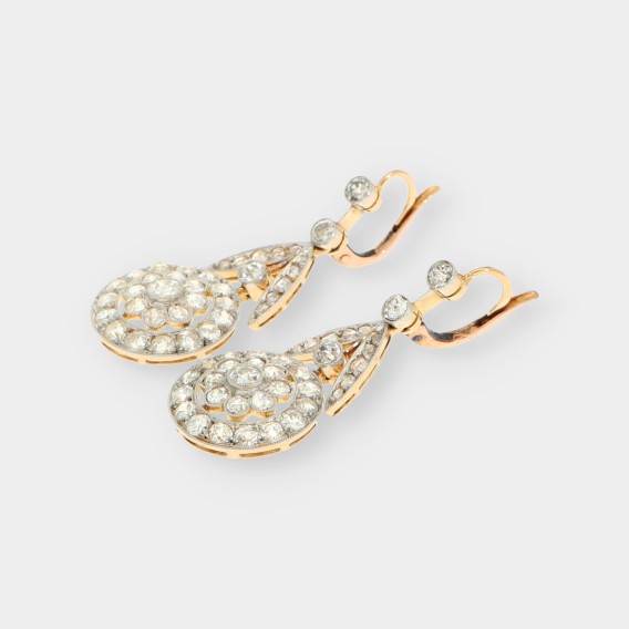 Pendientes vintage en oro 18kt con diamantes