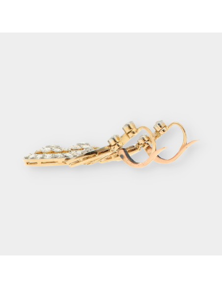 Pendientes vintage en oro 18kt con diamantes