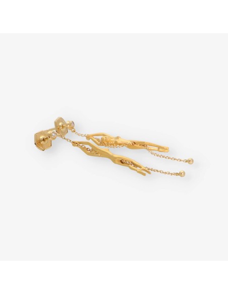 Pendientes carrera y carrera de mujer desnuda oro 18kt